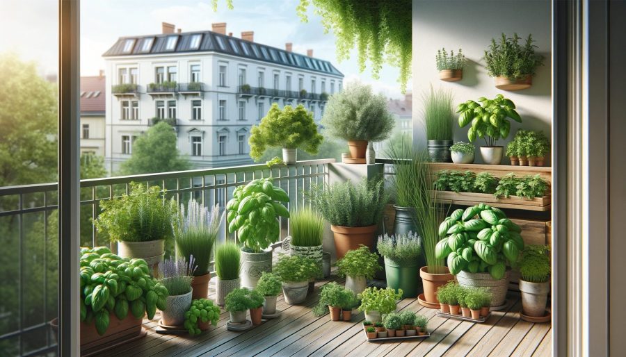 Urban Balcony Herb Garden 
