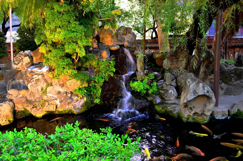 Japanese garden waterfall